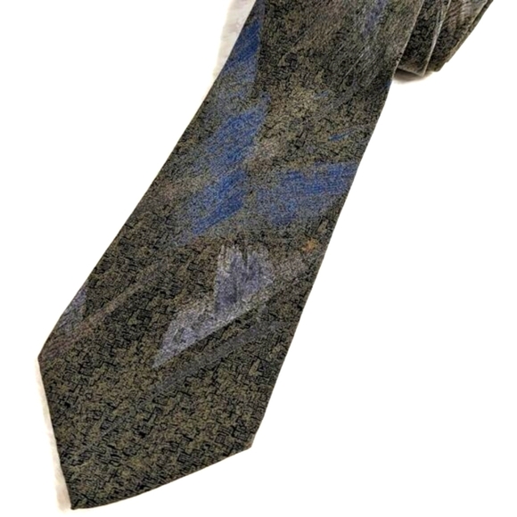 Vintage Men's "Krizia Uomo" Neutral Grey Understated Silk Tie Made in Italy - Picture 13 of 13